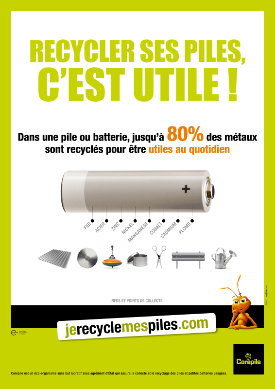 Affiche recyclage piles