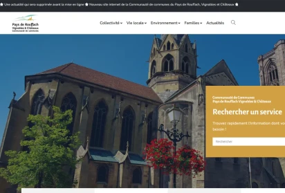 Capture d'écran de la page d’accueil du site de la CC de Rouffach