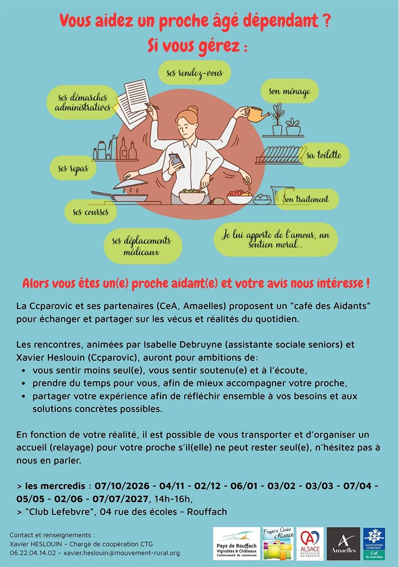 Flyer du café des aidants à Rouffach